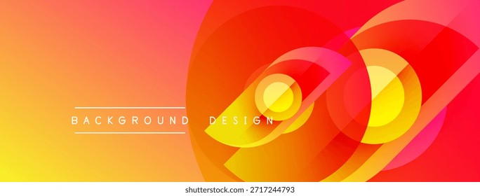 Fondo de gradiente Abstractas. Los tonos naranja y amarillo se mezclan suavemente. Las Formas circulares se superponen creando un efecto visual dinámico. El texto lee el diseño de fondo.