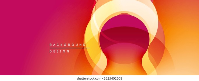 Abstract gradient background. Overlapping circles create dynamic visual effect. Warm colors dominate composition, suggesting energy, modernity.