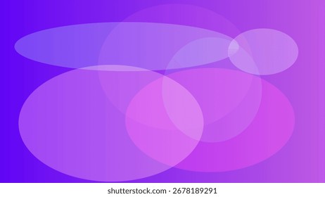 Abstract gradient background with overlapping translucent circles and ovals in shades of purple and pink.