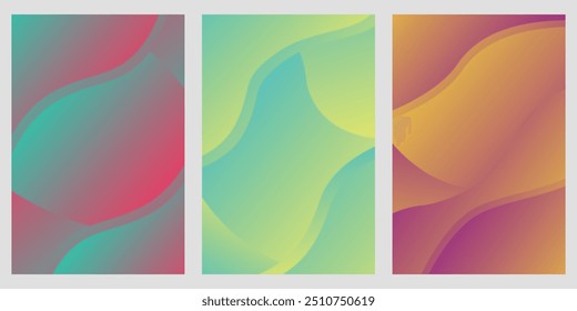 Abstract Gradient Background Pack - A set of three vibrant and fluid gradient backgrounds, perfect for adding a modern and colorful touch to digital designs, websites, or graphic projects.
