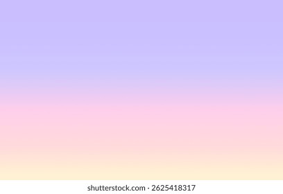 Abstract gradient background in pastel pink, violet and yellow colors. Sunrise or sunset sky vector illustration. Horizontal background design with copy space for banners, wallpaper, flyers and more. 