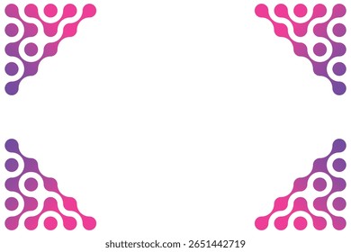 
Abstract gradient background with abstract pattern of connected dots, metabol. Pink gradient, minimalistic pattern of circles and dots. Vector illustration.