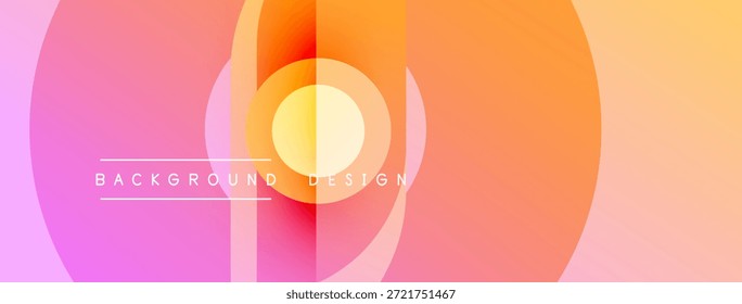 Fondo de gradiente Abstractas. Los tonos rosados y naranjas se mezclan, creando Formas circulares dinámicas. El texto minimalista lee el diseño de fondo. Presentación visual moderna.