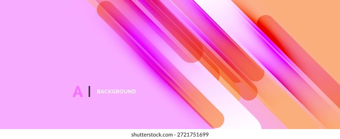 Fundo de gradiente abstrato. Tons cor-de-rosa e laranja se misturam. As linhas dinâmicas criam um efeito visual moderno. Formas suaves sugerem movimento, profundidade.