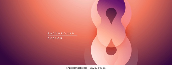 Abstract gradient background. Pink, purple hues blend smoothly. Central figure resembles infinity symbol or stylized number eight. Modern design element.