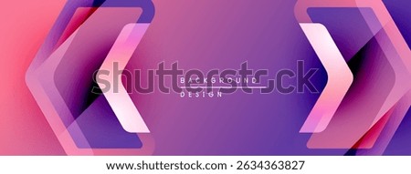 Abstract gradient background. Pink, purple hues create dynamic chevron shapes. Modern design element for digital projects.