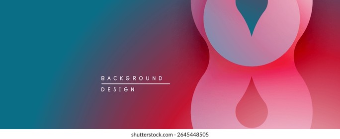 Abstract gradient background. Pink shapes overlap teal hues. Modern design element for digital projects. Minimalist aesthetic.