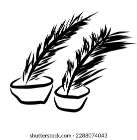 abstract gradient background with plant illustration great for poster, banner, flyer, web, mobile wallpaper.