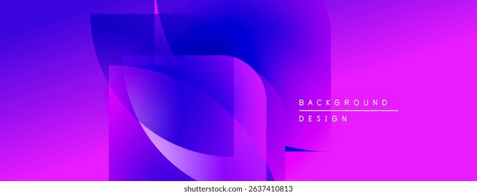 Abstract gradient background. Purple, blue hues blend smoothly. Modern design elements create dynamic visual effect. Minimalist aesthetic.