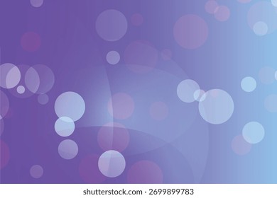 Abstract gradient background with purple and blue hues, featuring soft bokeh circles and dark curved shapes.