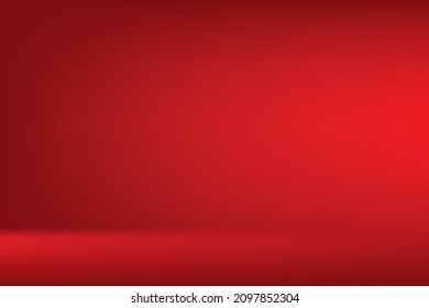 Abstract gradient background with red color, studio room pattern. Vector illustration.