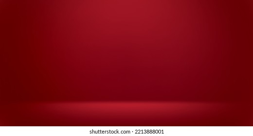 Abstract gradient background with red color, room studio, dak light. Vector illustration.