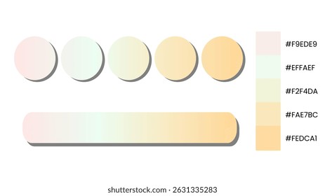 Abstract gradient background with Rose Quartz, Mint, Yellow, Orange color palette. Abstract illustration with gradient blur design. Blurred colored abstract background. Colorful gradient