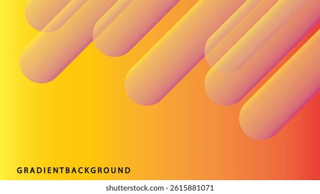 Abstract Gradient Background with Rounded Shapes Vector Illustration.
