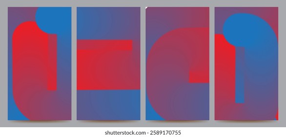 abstract gradient background set for banner, poster, brochure, flyer, template, design, etc