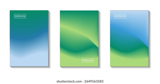 Abstract gradient background set with modern waves. Perfect for web, mobile, posters, and branding.