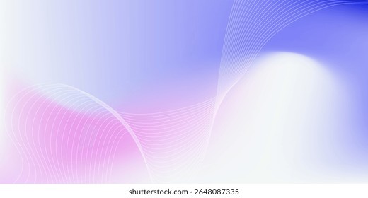 Abstract gradient background with shining lines waves. Minimalist background for banner, poster, cover, brochure, flyer, website