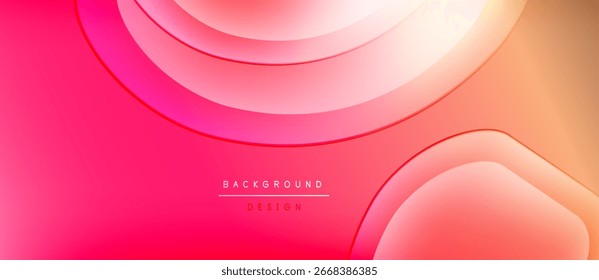 Abstract gradient background. Smooth flowing shapes create modern design. Pink, orange hues dominate visual space. Minimalist aesthetic.