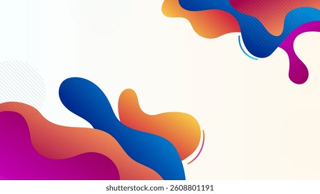 ABSTRACT GRADIENT BACKGROUND SMOOTH LIQUID COLORFUL BLURRED WITH HAND DRAWN ORGANIC SHAPES DESIGN VECTOR TEMPLATE GOOD FOR MODERN WEBSITE, WALLPAPER, COVER DESIGN 