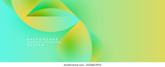 Abstract gradient background. Smooth shapes blend yellow, green hues. Modern design element for digital projects. Minimalist aesthetic.