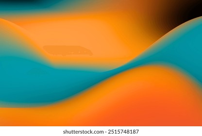 Abstract gradient background with a smooth wave pattern in orange and blue colors.