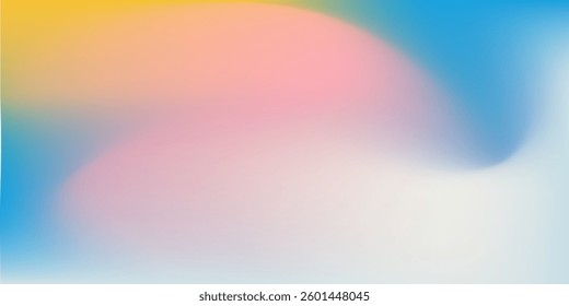 Abstract gradient background with a soft blend of pastel colors, including pink, blue, yellow, and white. Ideal for digital art, web design, and creative projects.