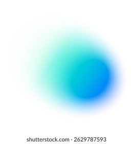 Abstract gradient background with soft blue and green hues, blurred fluid shapes, grainy watercolor texture, neon light mesh effect. Flat vector illustration isolated on white background.