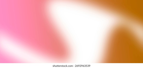 Um fundo abstrato e gradiente com um desfoque suave que mistura rosa vibrante, branco brilhante e um marrom quente e terroso à direita.