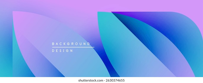 Abstract gradient background. Soft curves blend purple, blue hues. Minimalist design features text background design. Modern, vibrant visual.