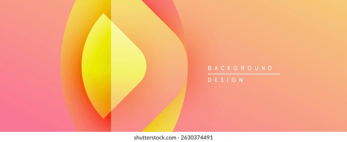 Abstract gradient background. Soft orange, yellow hues blend smoothly. Minimalist design with overlapping shapes, modern aesthetic.