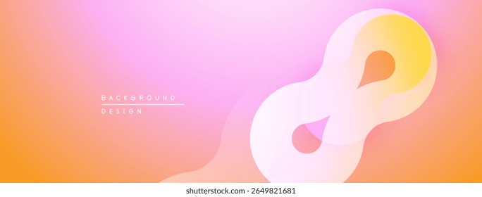 Fondo de gradiente Abstractas. Los tonos rosados y naranjas suaves se mezclan a la perfección. Elemento de diseño moderno, Formas fluidas crean interés visual.