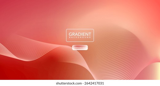 Abstract gradient background soft red colorful with shining  waves line . Textures soft. Minimalist background,for business abstratc shape,template cover,website.Vector eps 10