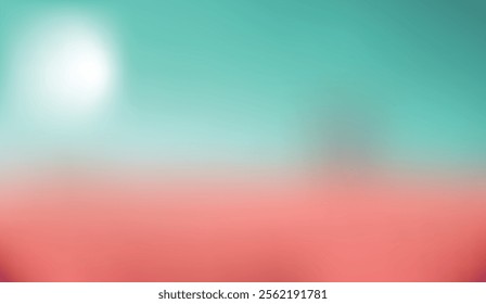 Abstract gradient background with soft tones of teal and pink, resembling a serene landscape under a glowing sun. Perfect for modern design projects