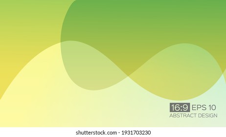 Abstract gradient background with soft waves. 16:9 screen format. Colorful vector illustration, perfect for web applications, brochures, design templates and business presentations. Green background.