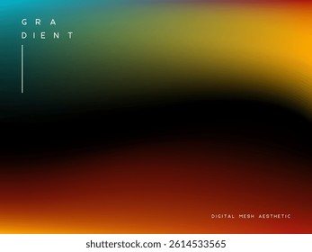 Abstract gradient background. Sunset beach or summer colors. Orange, black, yellow, red and blue colors. Vector.