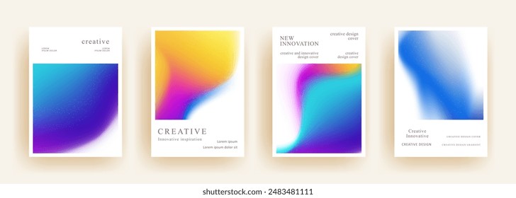 abstract gradient background template. Minimalist style posters cover with pastel colorful geometric shapes. Modern wallpaper design for social media, brochure, flyer, banner