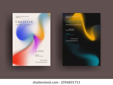 abstract gradient background template. Minimalist style posters cover with pastel colorful geometric shapes. Modern wallpaper design for social media, brochure, flyer, banner