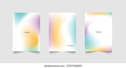 abstract gradient background template. Minimalist style posters cover with pastel colorful fluid gradient. Modern wallpaper design for social media, brochure, flyer, banner