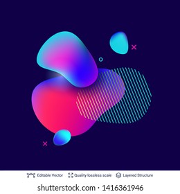 Abstract gradient background template. Organic flowing liquid shapes isolated on white. Modern vector design elements.