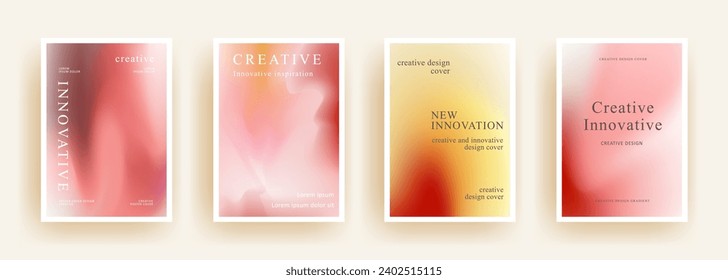 abstract gradient background template vector. trandy Minimalist style posters cover with pastel colorful geometric shapes. Modern wallpaper design for social media, brochure, flyer, banner