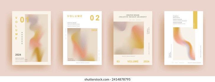 abstract gradient background template vector. Minimalist style posters cover with colorful design. Modern wallpaper design for social media, brochure, flyer, banner