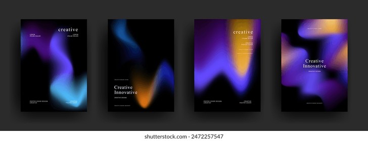 abstract gradient background template vector. trendy Minimalist style posters with dark concept. Modern wallpaper design for social media, brochure, flyer, banner