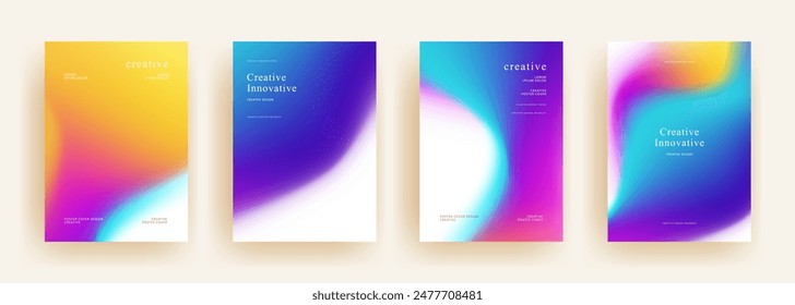 abstract gradient background template vector. Minimalist style posters cover with pastel colorful geometric shapes. Modern wallpaper design for social media, brochure, flyer, banner