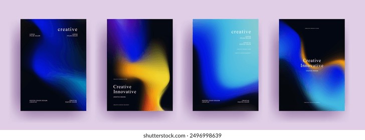 abstract gradient background template vector. trendy Minimalist style posters with dark concept. Modern wallpaper design for social media, brochure, flyer, banner