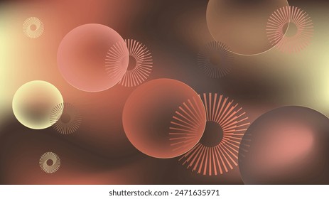 Abstract gradient background with transparent circles. Modern background in natural colors