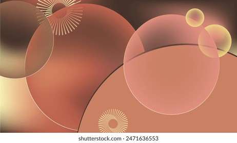 Abstract gradient background with transparent circles. Modern background in natural colors