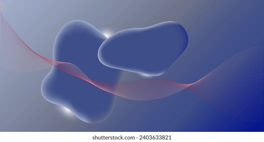 Abstract gradient background with two volume forms and swirling mash. 