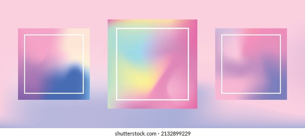 Abstract gradient background vector. Colorful wallpaper in modern style with circle shapes, white frame and dynamical color. Fluid gradient elements perfect for presentation, business, media, banner.