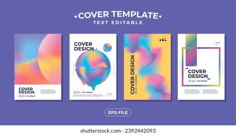 Abstract gradient background vector. Futuristic style cover template with shapes, colorful and liquid color. Modern wallpaper design perfect for social media, cover, poster, book and more.