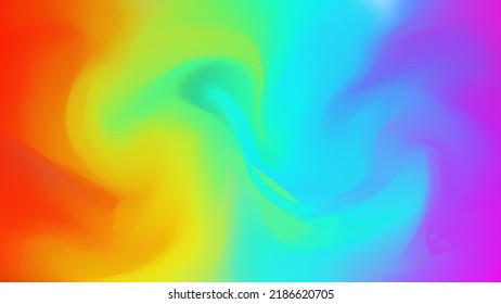 Abstract Gradient Background. Vector Illustration. Iridescent Stream Of Colors Flowing And Mixing. Air Flows Of Different Temperatures Movement Visualization. Blurred Rainbow Wallpaper.